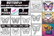 Butterfly Coloring Pages, an Illustration by LightExpress (Thumbnail 1 of 5)