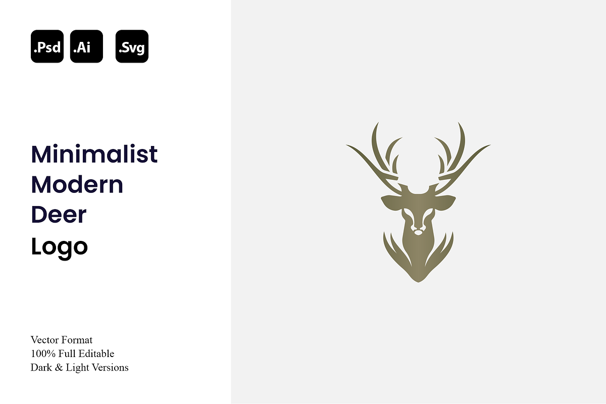 Minimalist Modern Deer Logo, a Branding & Logo Template by Luxury Logos (Photo 1 of 4)