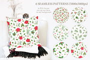 Xmas winter plants. Watercolor set, a Seasonal Illustration by alenaganzhela (Thumbnail 3 of 9)