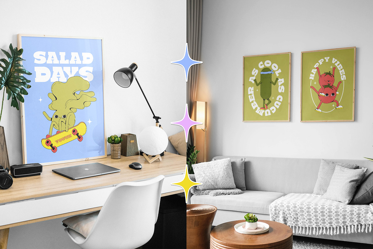 Suspicious Veggies - vector stickers, a Decorative Illustration by marmarina (Photo 4 of 11)