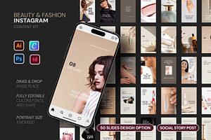 Beauty & Fashion Instagram story kit, a Social Media Template by Artisan Vibes