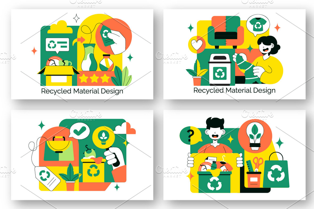 10 Recycled Material Design, an Object Illustration by denayunebgt (Photo 2 of 4)