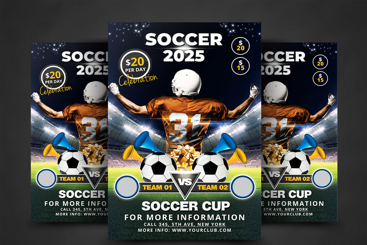 Football Flyer Templates, a Flyer Template by AfzaalGraphics (Photo 1 of 4)
