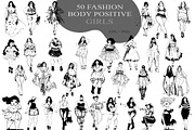 50 fashion body positive girls, a Decorative Illustration by AnastasiyaOleynik (Thumbnail 1 of 6)