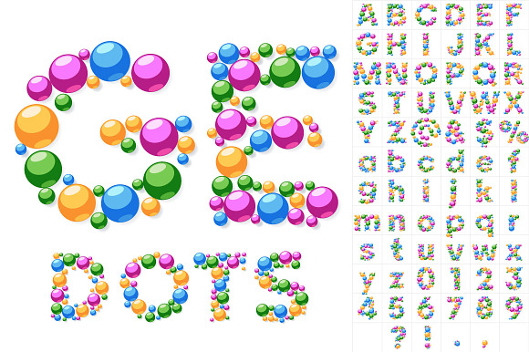 Alphabet Symbols Of Colorful Bubbles
