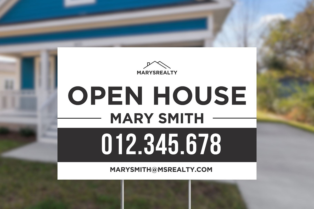 Open House Yard Sign Canva Templates, a Marketing Template by CreativeVinesStore (Photo 3 of 5)