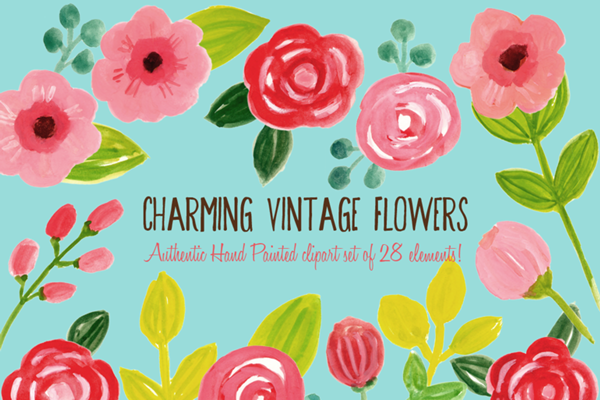 Watercolor Vintage Flowers, an Illustration by Sandra Jones Art (Photo 2 of 3)