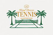 Hand-drawn Tennis Illustrations, an Illustration by cd-design.co (Thumbnail 3 of 7)