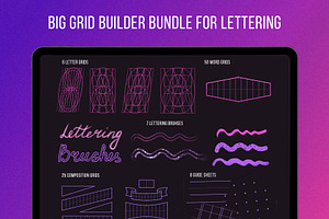 Procreate Lettering grid Builder Set