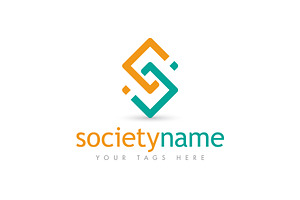S Interlaced Squares Custom Logo