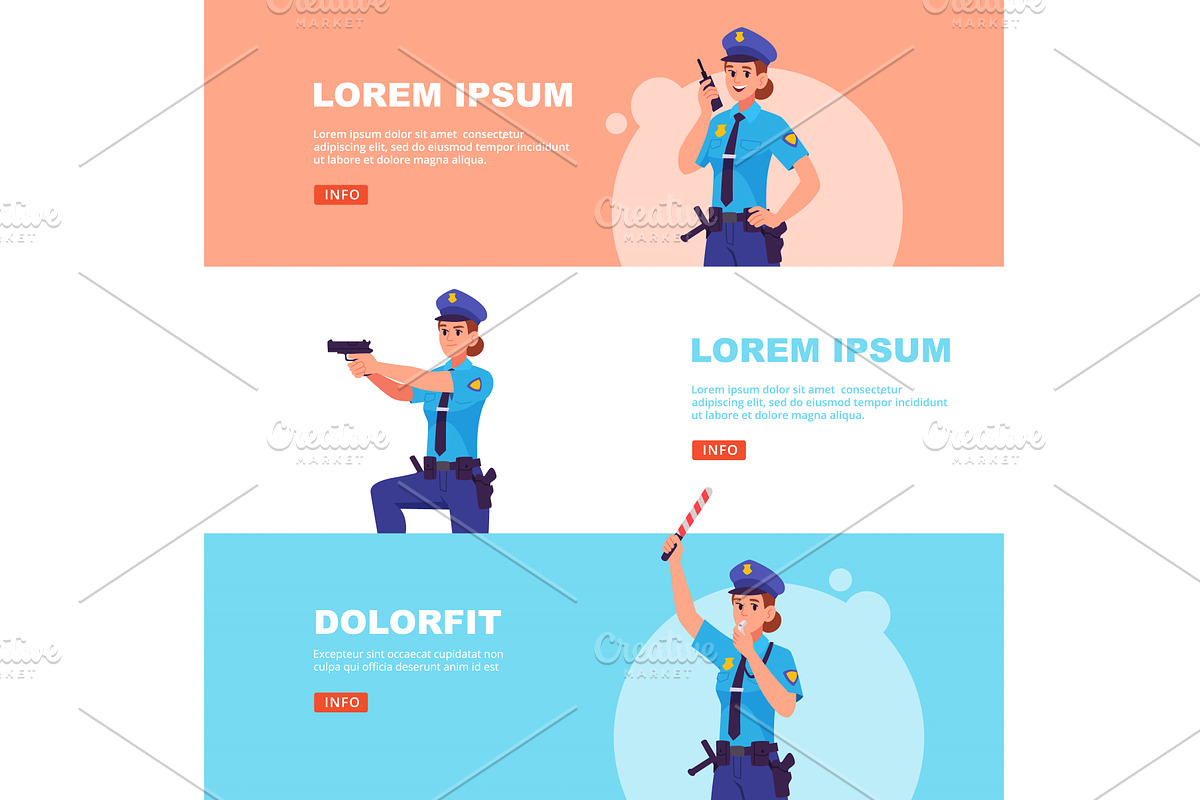 Female police. banners templates, a Person Illustration by Onyx