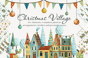 Christmas Village Set, a Decorative Illustration by Daria's Magic World (Thumbnail 1 of 6)