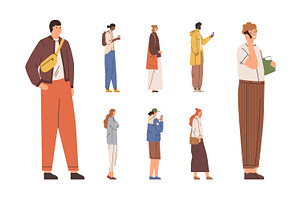 People standing and waiting set, a Person Illustration by Good Studio