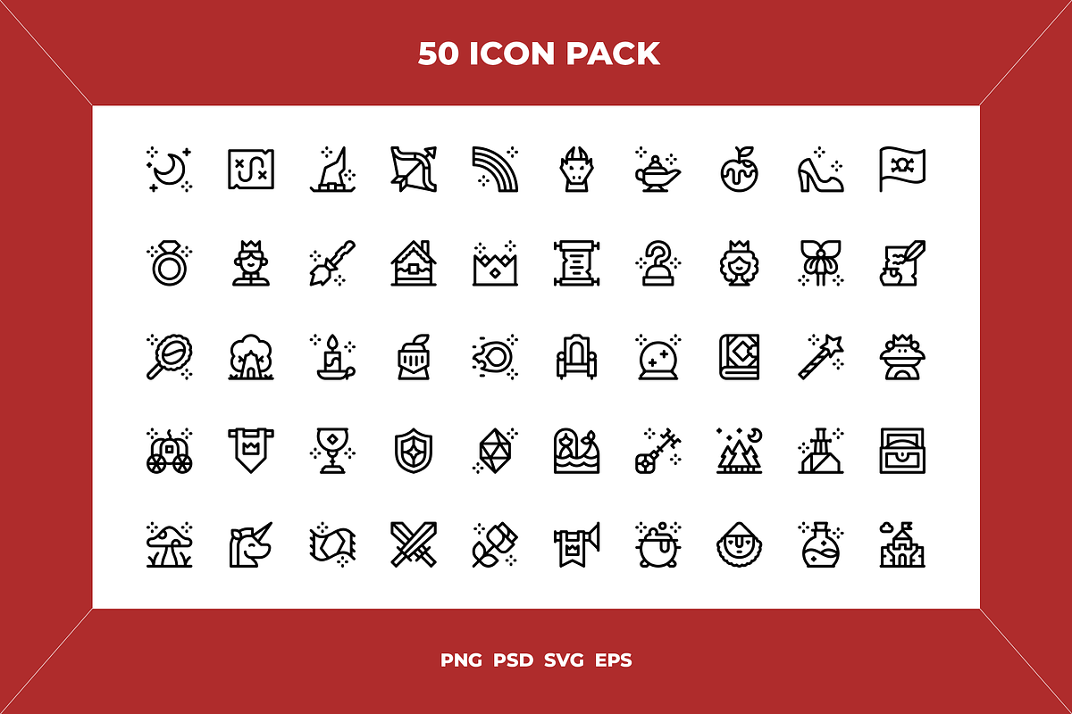 Fairytale icons, an Outline Icon by Wencory (Photo 1 of 2)