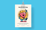 World Heart Day Poster/ Flyer, a Flyer Template by Juru Rancang Graphic (Thumbnail 1 of 3)