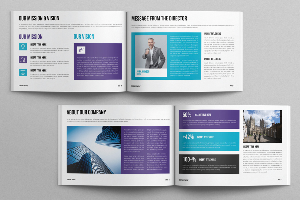 Company Profile Template Landscape, a Brochure Template by E-Type