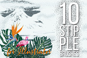 Stipple Brushes for Illustrator, a Brush Add-On by OlgaRom (Thumbnail 1 of 4)