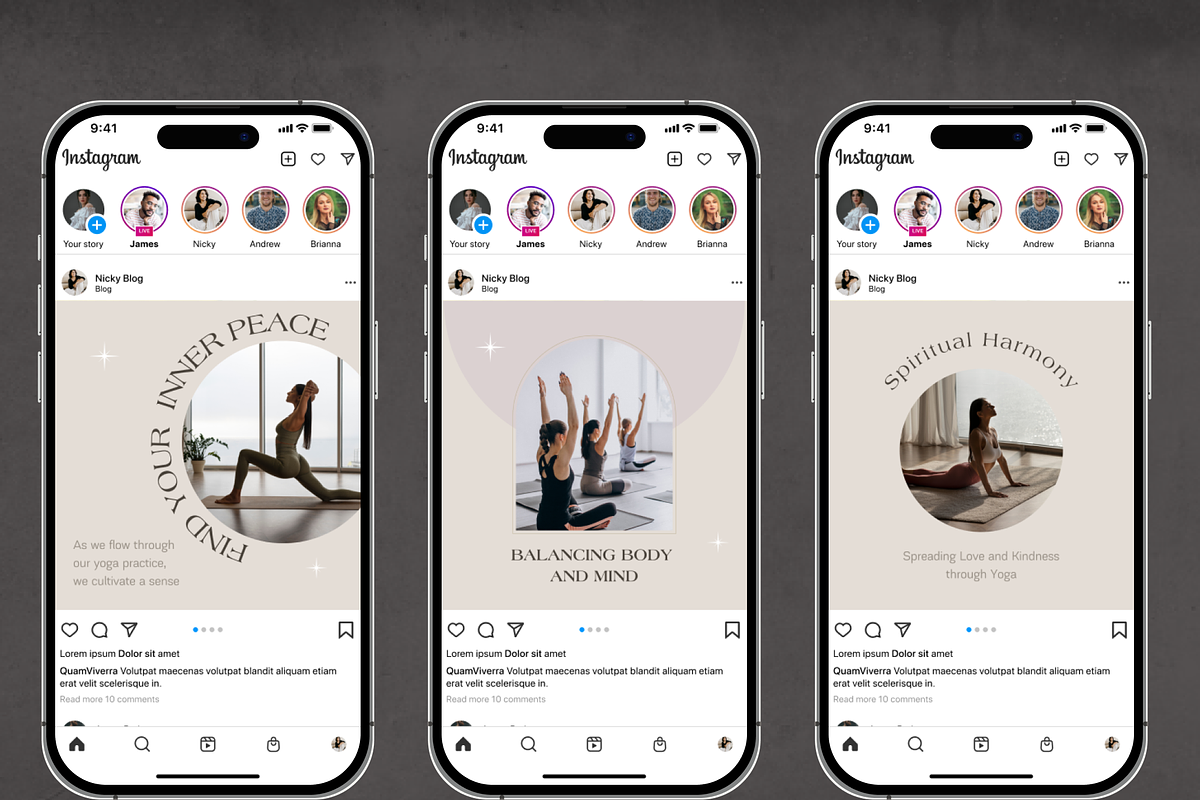 Yoga Minimal Instagram Canva, a Social Media Template by VeliusCreativeStudio (Photo 8 of 9)