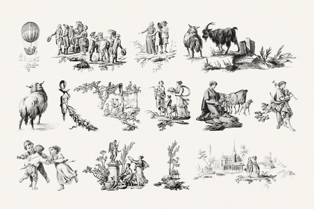 Victorian Toile PNG Illustration Kit, a Decorative Illustration by Century Library (Photo 7 of 8)