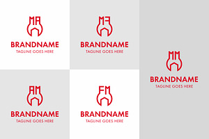 Letters MA AM MF FM MM Wrench Logo, a Branding & Logo Template by Pray Art Design Studio