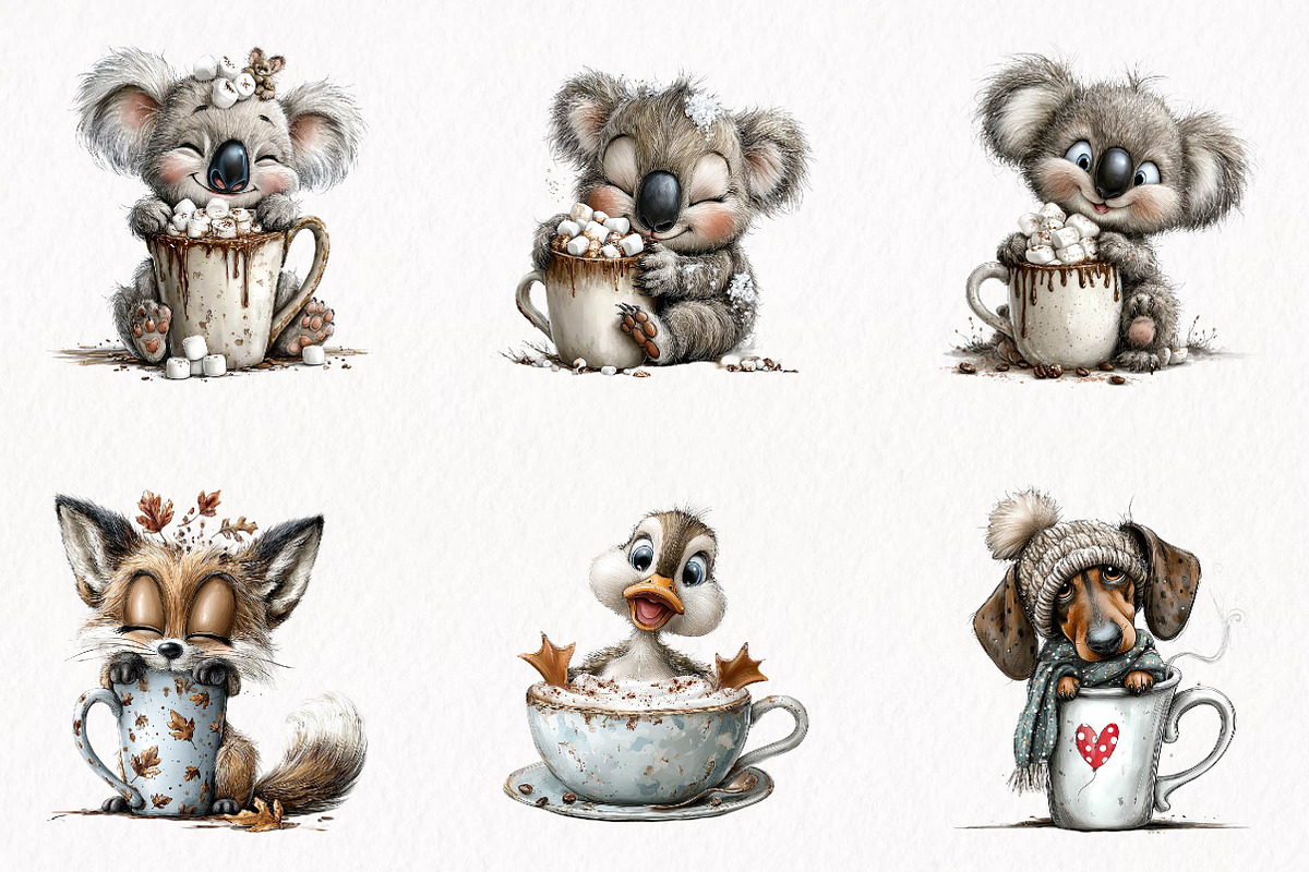 Whimsical Coffee Lover Animals, an Animal Illustration by fashionaddict (Photo 4 of 7)
