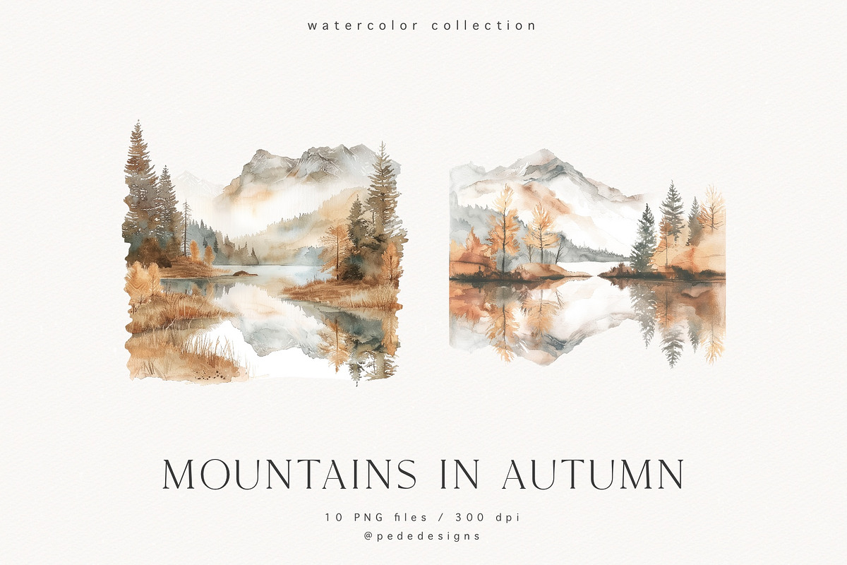 Mountains In Autumn, a Seasonal Illustration by PeDe Designs (Photo 5 of 6)