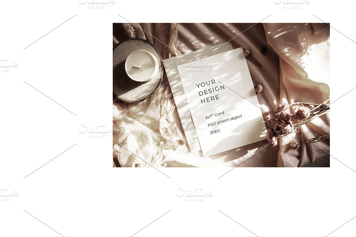 Romantic Vintage Card Mock Up Bundle, a Print Template by Citrus and Cinnamon (Photo 2 of 7)