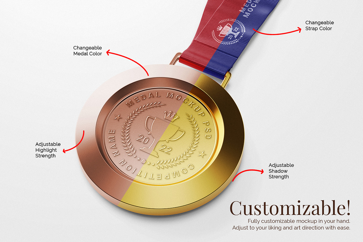Round Medal Mockup Set - 10 PSD, a Mockup by Remnand Studio (Photo 5 of 12)