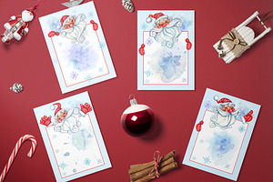 Christmas Watercolor Clipart Santa