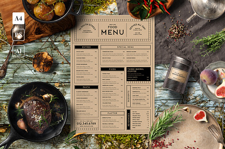Vintage Food Menu