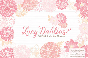 Soft Pink Dahlia Clipart & Vectors, an Illustration by Amanda Ilkov