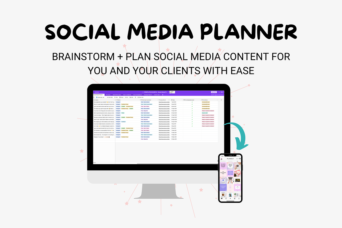 Social Media Planner - Airtable, a Websites & App Template by Create & Bloom