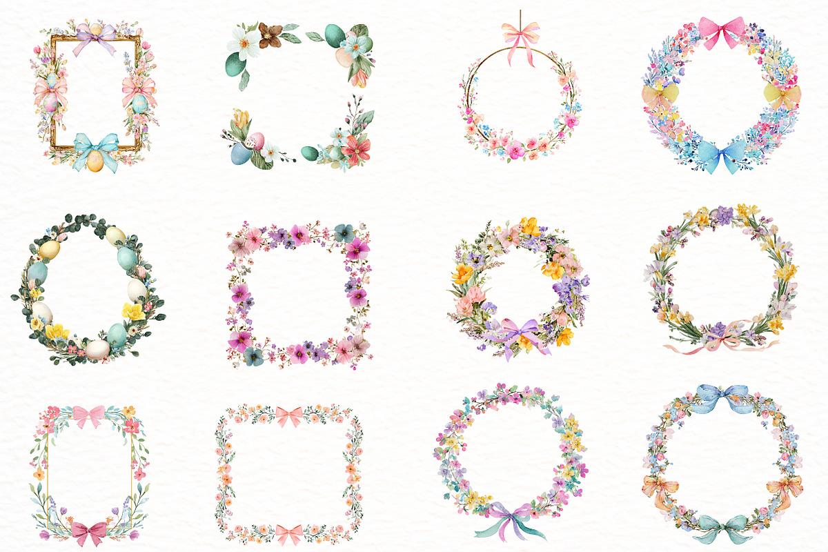 Easter spring floral frame Clipart, an Illustration by Designworld (Photo 5 of 5)