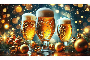 Three glasses of beer with bubbles, a Food & Drink Photo by Igor Tichonow