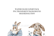 12 Boho Bunny Clipart, an Animal Illustration by Pati Charm Studio (Thumbnail 4 of 8)