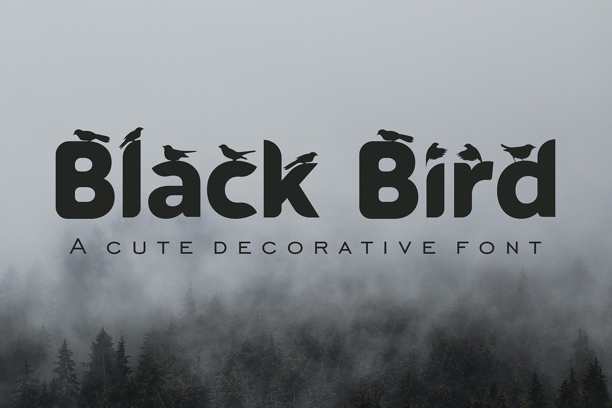 Black Bird - Cute Decorative Font, a Font by Artkenza (Photo 1 of 5)