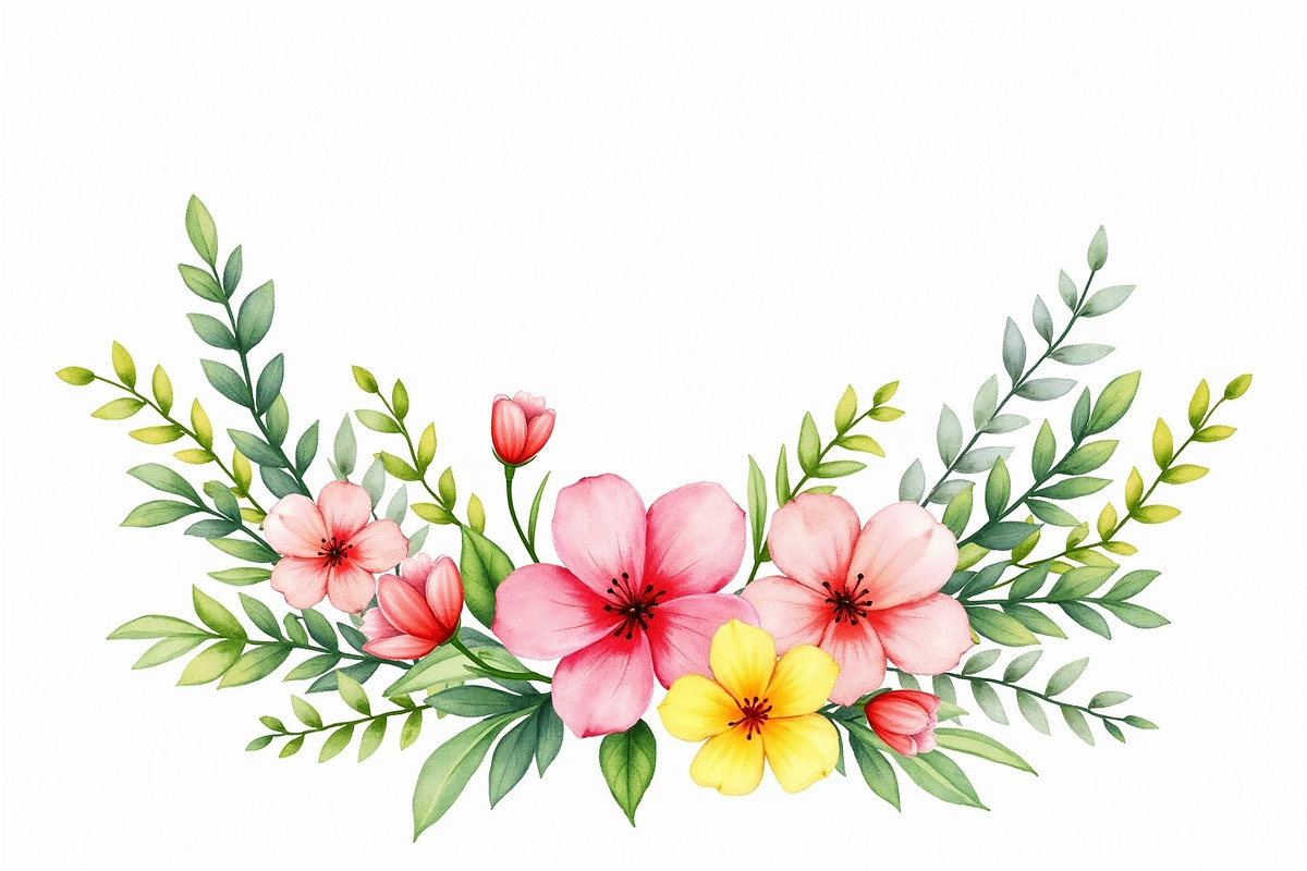 Bright Floral Watercolor Set, an Illustration by jahid234 (Photo 5 of 11)