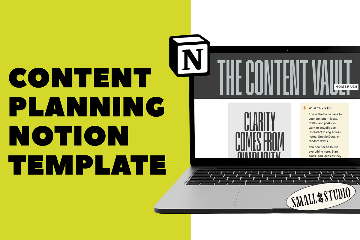 Social Media Content Hub - Notion, a Websites & App Template by hellosmallstudio (Photo 1 of 5)