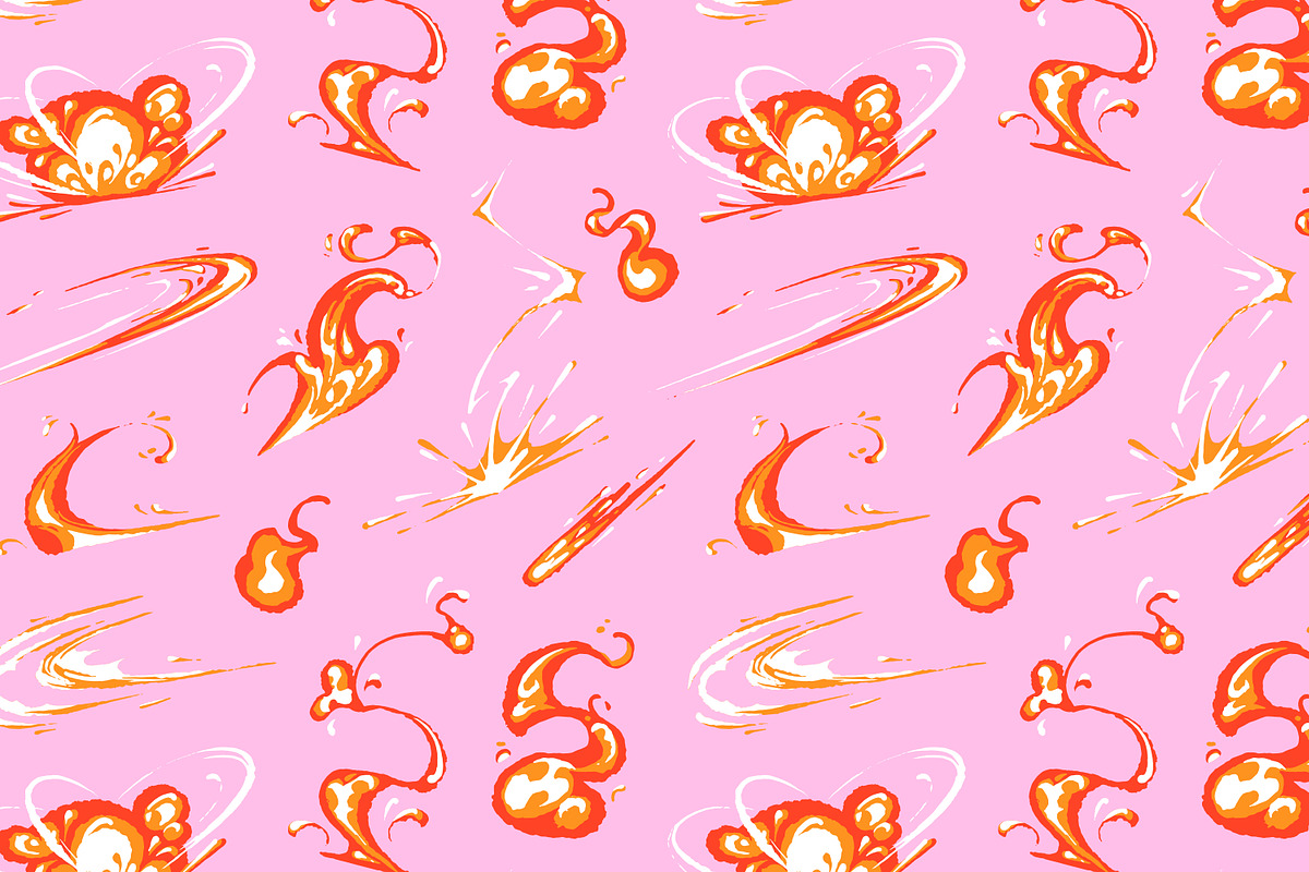 Forks of flame, fire set + patterns, an Object Illustration by PaperTrident (Photo 4 of 5)