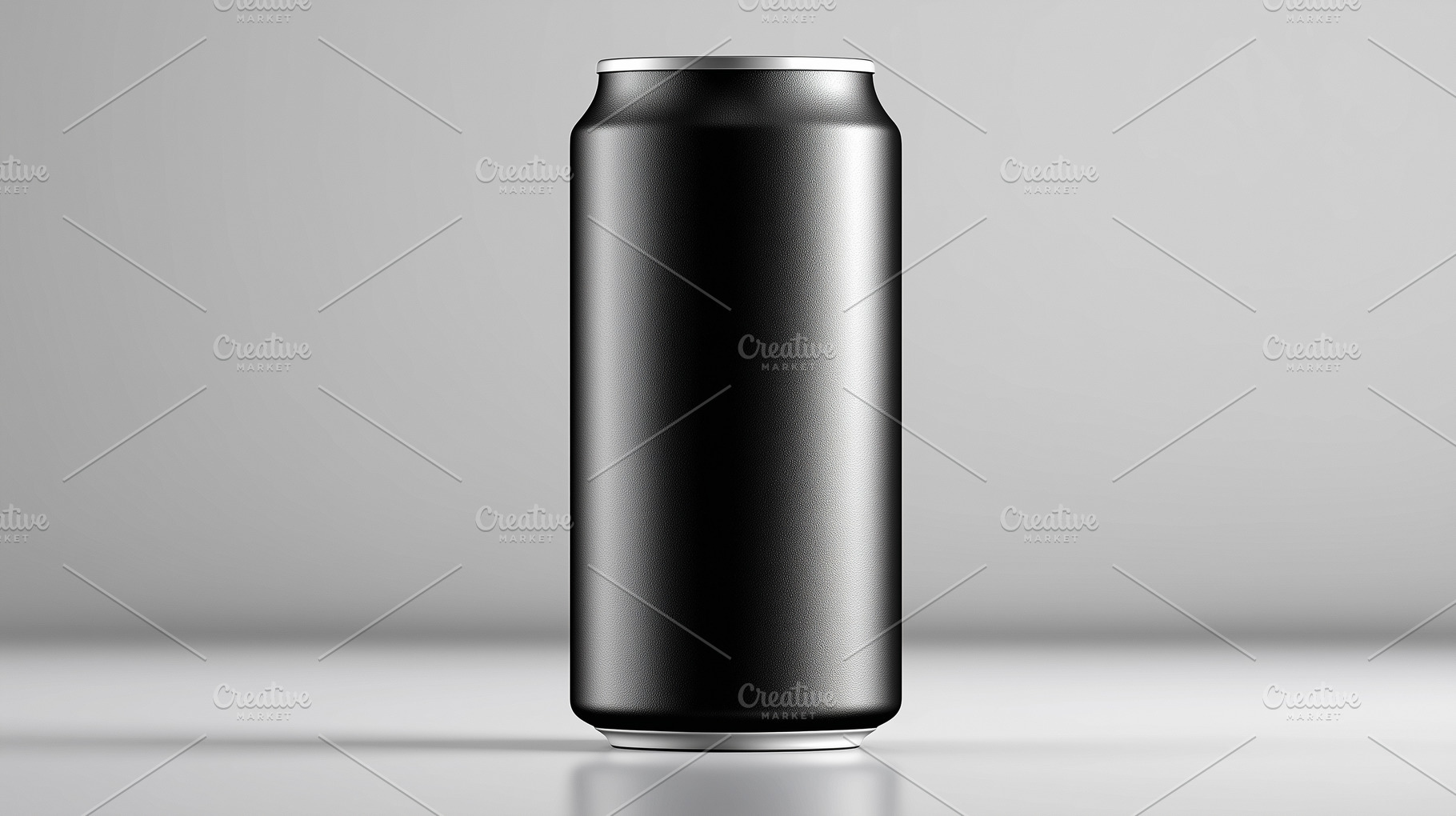 Blank black aluminum can on a plain, a Food & Drink Photo by MistyDay