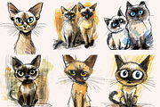 Cartoon Cats Ink Drawings, an Animal Illustration by PrintHaven Designs (Thumbnail 3 of 8)