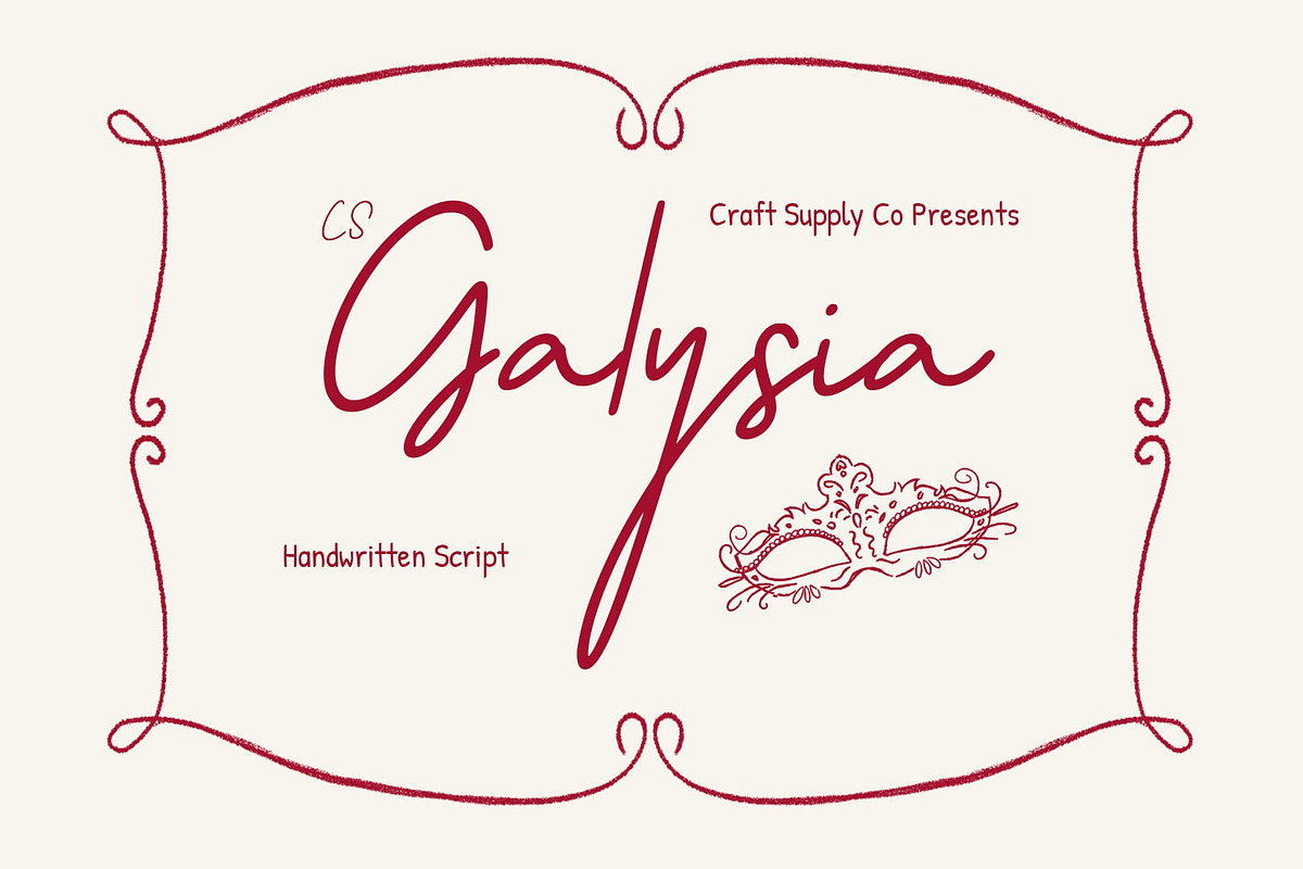 CS Galysia – Handwritten Script Font, a Script Font by Craft Supply Co. (Photo 1 of 8)