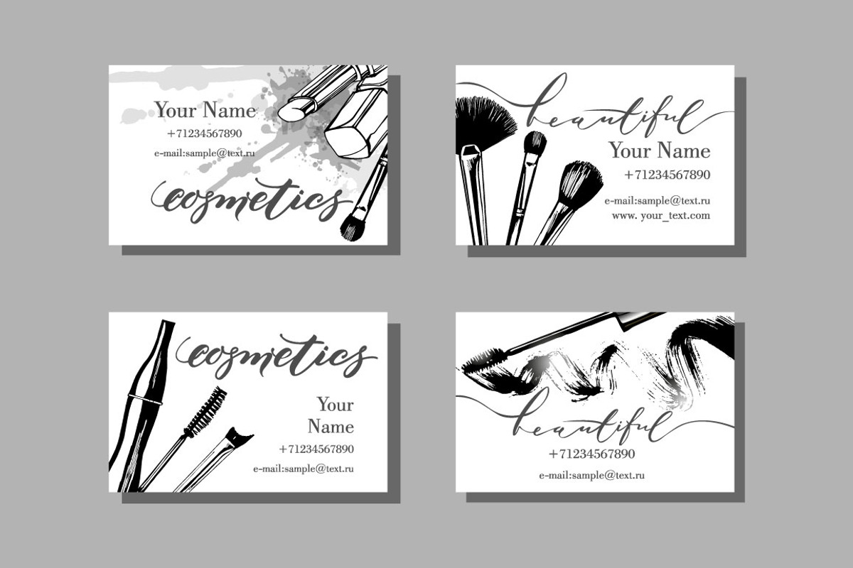 Templates  Makeup business card., a Business Card Template by Gulnara Khadeeva (Photo 7 of 10)