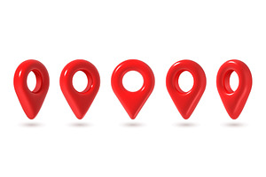 3d pins. Red map location pin in, an Object Illustration by Frogella