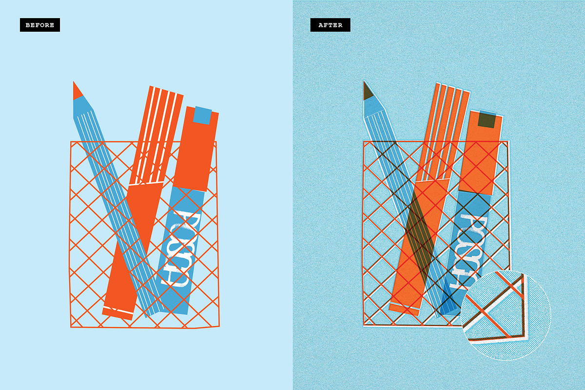 Risoprint Risograph Texture Creator, a Layer Style Add-On by mockstar (Photo 2 of 7)