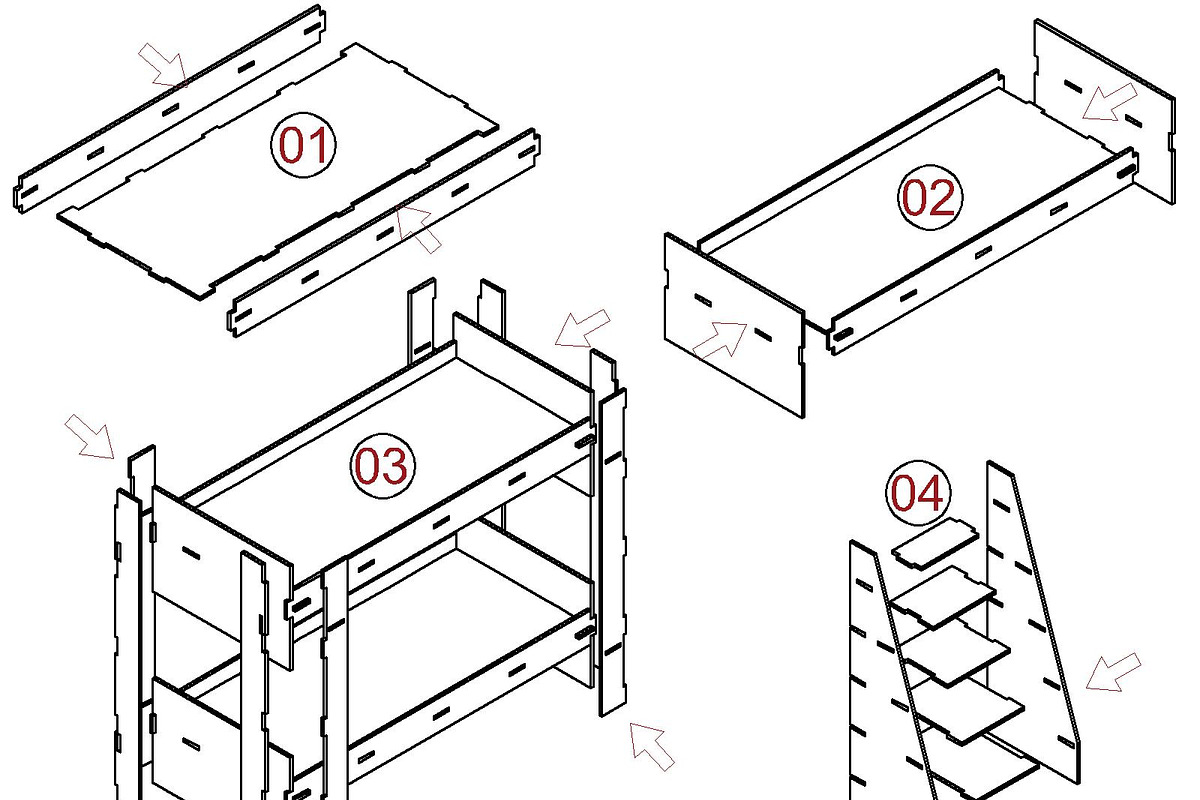 Bunk Bed Laser Cut File 324, a Graphic by AtacanDigital (Photo 3 of 3)