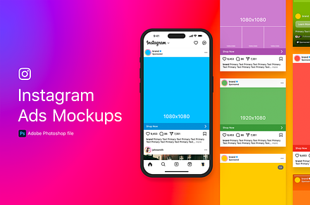 Instagram Ads Mockups, a Social Media Template by lprdesigns