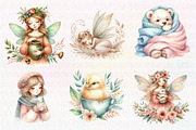 Fairy Girls Forest Animals Clipart, an Illustration by CreationArt (Thumbnail 4 of 5)