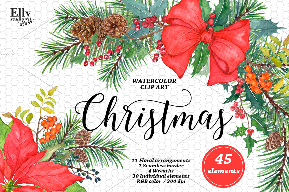Christmas Clip Art, an Illustration by Elly Studio (Photo 1 of 9)