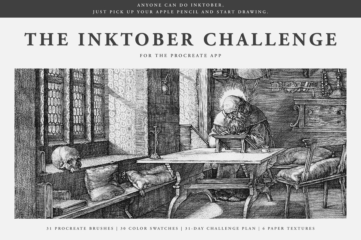 The Inktober Challenge Procreate Kit, a Brush Add-On by Digi Life (Photo 1 of 9)